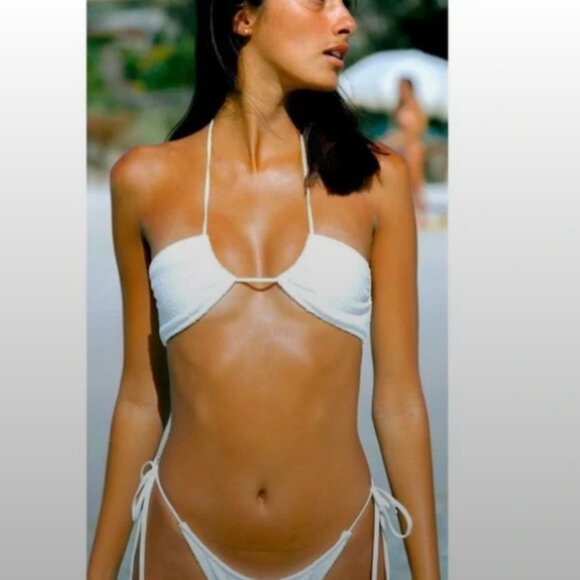 NWT Triangl Coconut Terry White Bikini XS - Picture 3 of 13